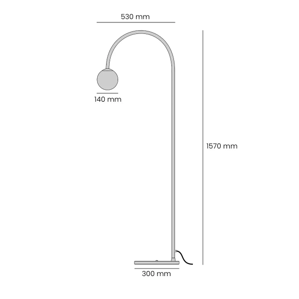 Skandynawska lampa podłogowa UNA 1116A9 łukowa kremowa
