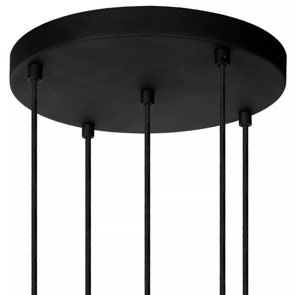 Wisząca lampa loftowa Marius kaskada czarna przydymiona