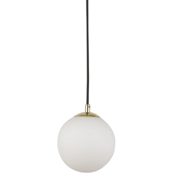 Minimalistyczna wisząca lampa Piano 33658 Sigma kula ball biała mosiądz