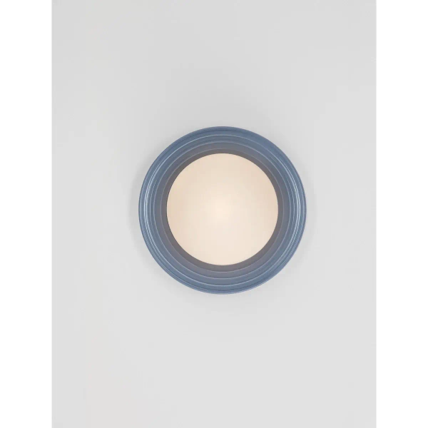 Porcelanowa lampa ścienna MALVANO LE45262 do salonu okrągła niebieska