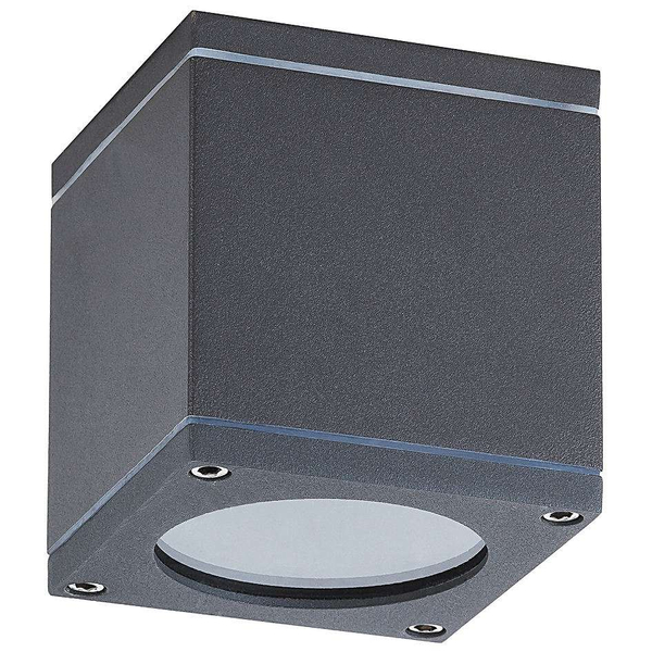 Zewnętrzna LAMPA sufitowa AKRON 8149 Rabalux kwadratowa OPRAWA elewacyjna downlight kostka IP54 grafitowa