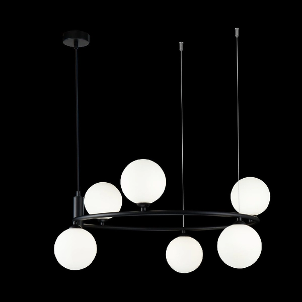 LAMPA wisząca RING MOD013PL-06B Maytoni modernistyczna OPRAWA szklane kule zwis czarny
