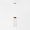 Lampa wisząca GEM P0389-01D-F7AC tuba szklany złota przezroczysta