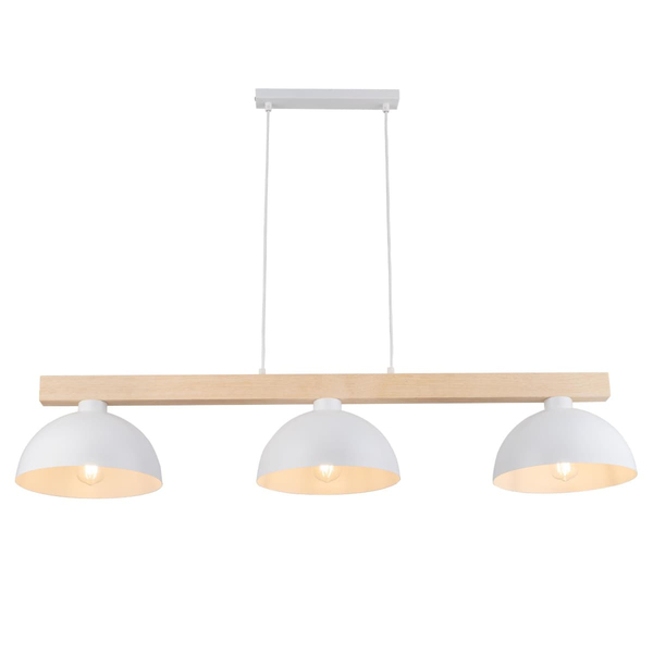 Lampa wisząca skandynawska Oslo 4712 TK Lighting drewniana potrójna biała