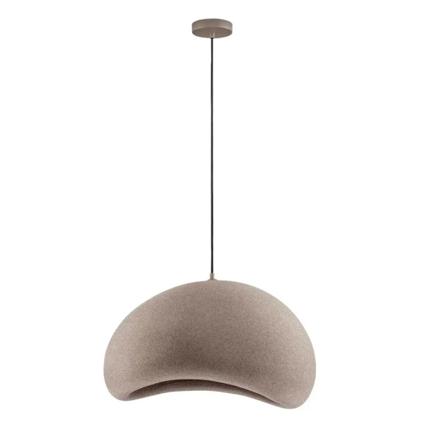 Zwisowa lampa japandi PALINZA LE45324 z żywicy kopuła brązowa