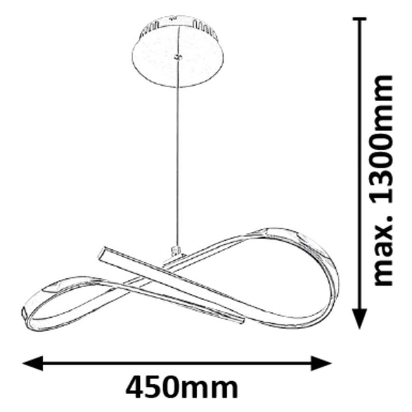 LAMPA wisząca ANIELA 2188 Rabalux metalowa OPRAWA zwis LED 20W 4000K spirala chrom
