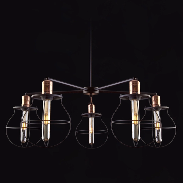 Zwis industrialny do kuchni Manufacture 9738 czarna lampa klatki