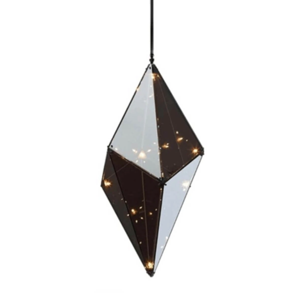 LAMPA wisząca KONSTELACJA LP-055/1P BK Light Prestige szklana OPRAWA geometryczny ZWIS przydymiona czarna