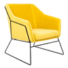 Tkaninowy fotel do sypialni Emma MSE011000308.V20 King Home welurowy żółty