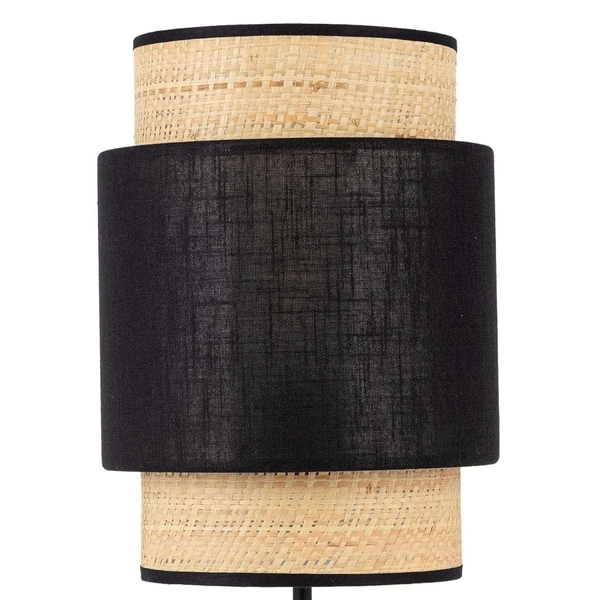 Lampka nocna okrągła rustykalna Boho 5536 TK Lighting słomkowa czarna