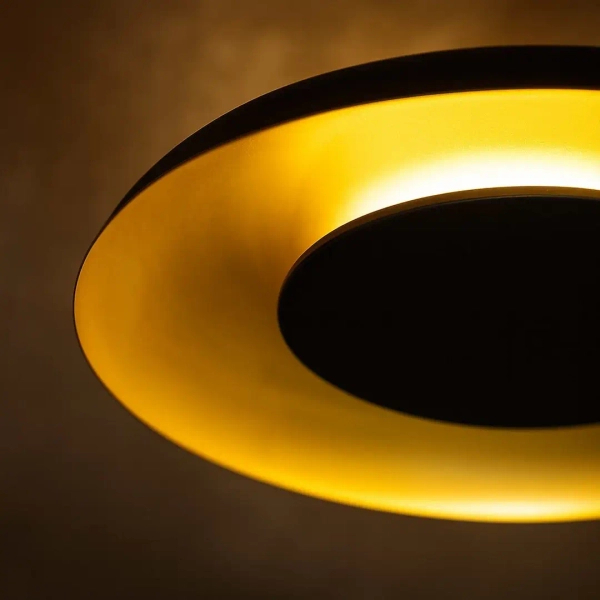 Ledowa lampa nasufitowa Piattino ML1812 LED 30W 3000-6000K czarny złoty