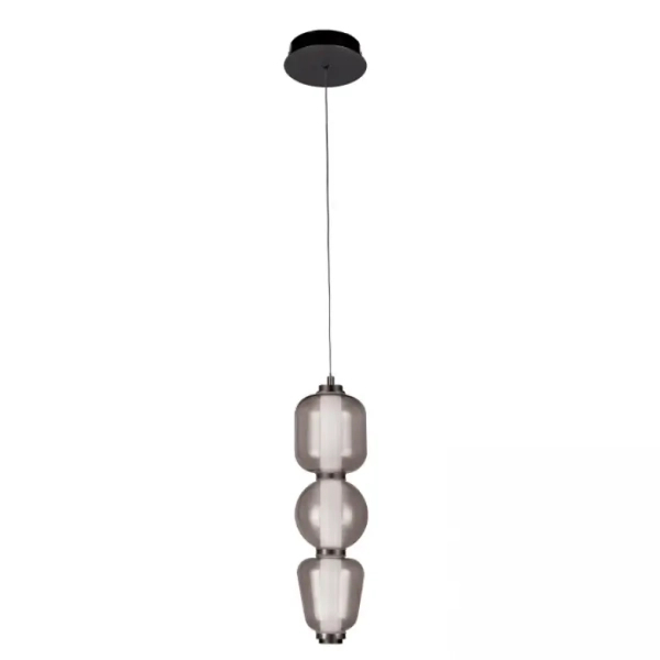 Pionowa wisząca lampa 23269 LED 12W 3000K przydymione szkło czarny