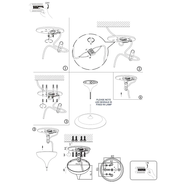 Lampa wisząca Artist 2420203003 DFTP LED 14W 3000K do jadalni czarna