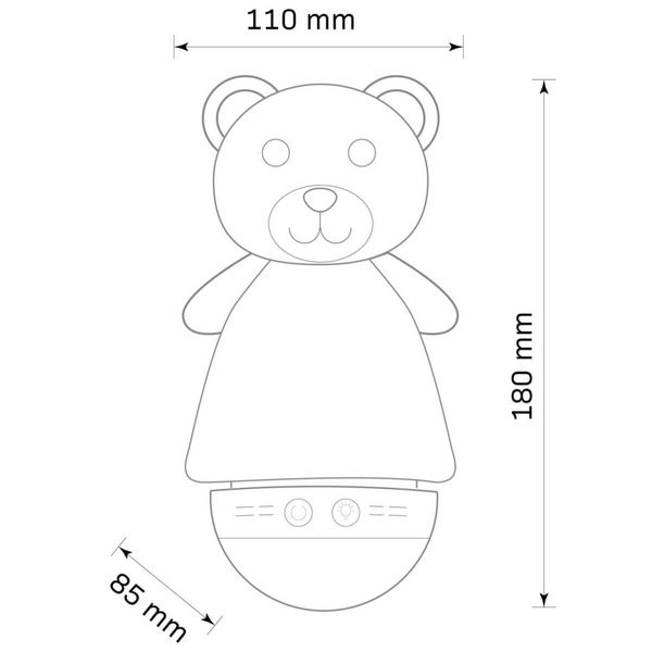 Lampka dziecięca nocna MIŚ 326751 z melodyjką RGB animals brązowa biała