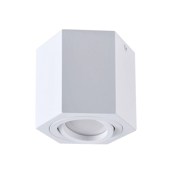 Downlight LAMPA sufitowa HEXAGON 313171 Polux metalowa OPRAWA sześciokątna regulowana biała