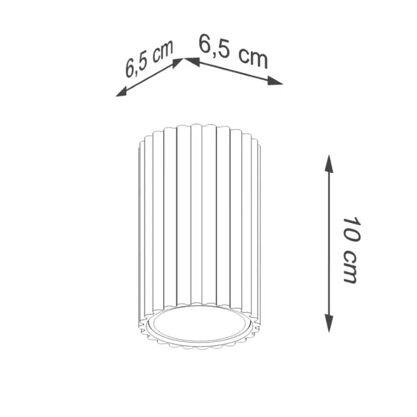 Sufitowa lampa ryflowana KARBON SL.1587 tubka do salonu beżowa