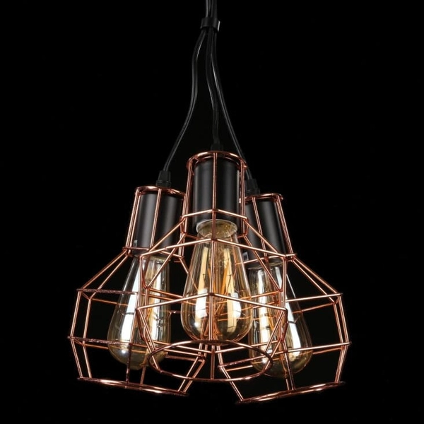 Salonowa lampa wisząca Carron AZ1660 Azzardo kaskada druciaki miedź