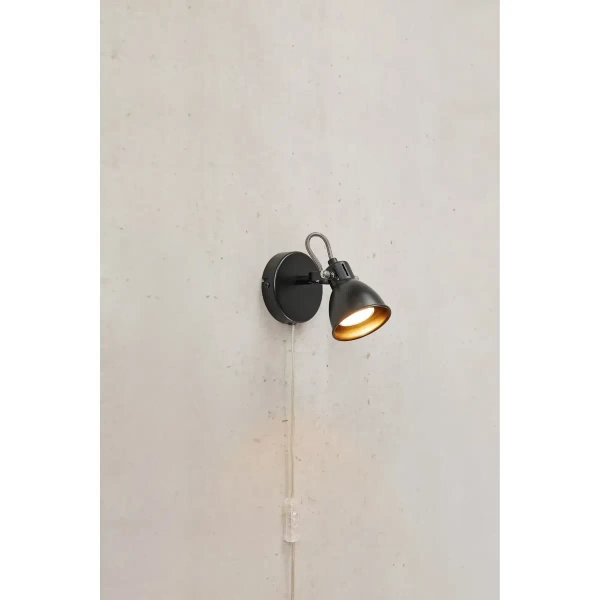 Regulowany kinkiet ścienny Mion 108846 do sypialni do czytania czarna