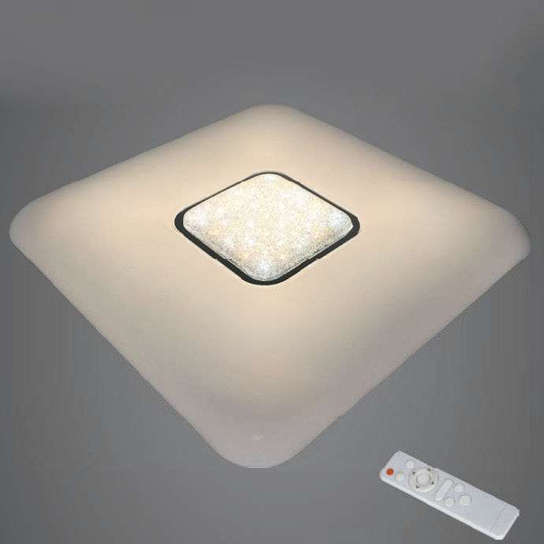 Plafon LAMPA sufitowa YAX ML4402 Milagro kwadratowa OPRAWA glamour LED 24W 3000K – 6000K z efektem gwiazd biała chrom