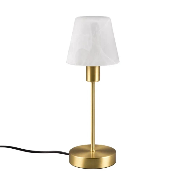 Nowoczesna lampa biurkowa LUIS 595700108 biała mosiądz z wtyczką