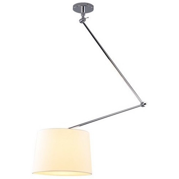 Lampa zwisowa na wysięgniku Adam AZ1841+AZ2588 Azzardo z abażurem biały chrom