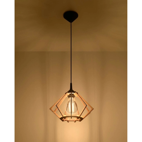 Skandynawska lampa wisząca SL.0393 drewniana do kuchni