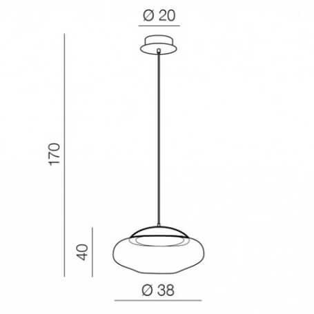 Skandynawska lampa wisząca Helena LED 23W 3000k do holu mosiądz