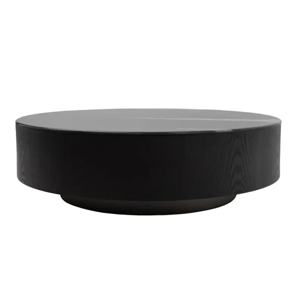 Minimalistyczny stolik kawowy LAGO MM001501100419 czarny drewno żywica 100cm