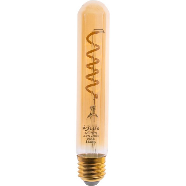 Żarówka dekoracyjna rurka Vintage Amber 313065 Polux T30 LED 3,6W E27 tuba 220lm 230V biała ciepła