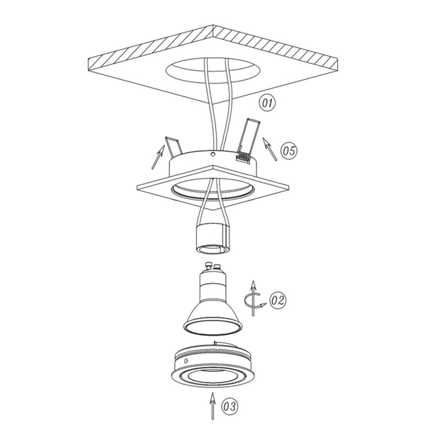 Wpuszczana LAMPA sufitowa LAGOS LP-440/1RS WH Light Prestige podtynkowa OPRAWA oczko do zabudowy IP65 białe