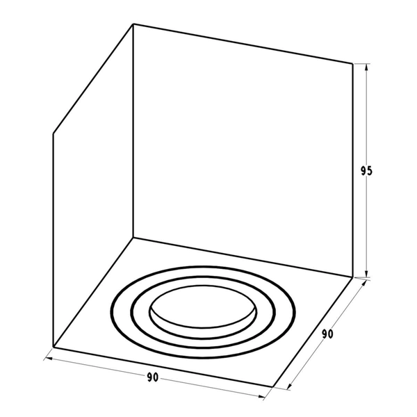 Spot lampa sufitowa QUARDIP SL ACGU10-160 kostka do łazienki IP44 biała