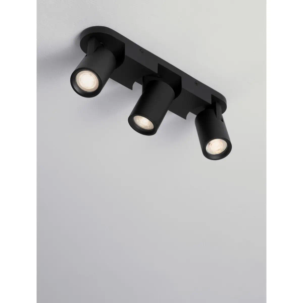Nasufitowa lampa potrójna LUNBIRA LE45662 regulowana metalowa czarna
