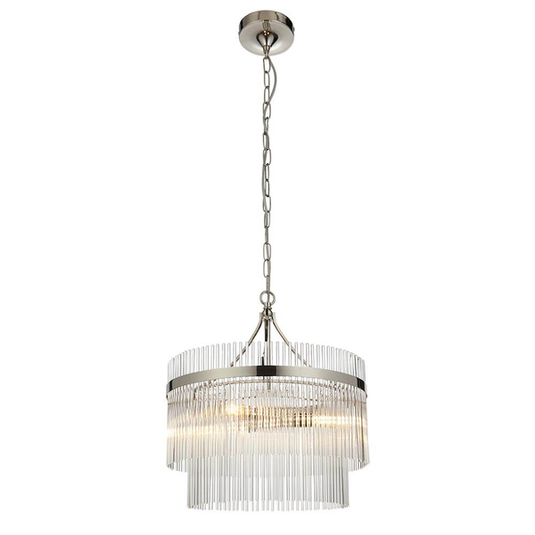 Lampa wisząca na łańcuchu Marietta 104113 szklana błyszczący nikiel