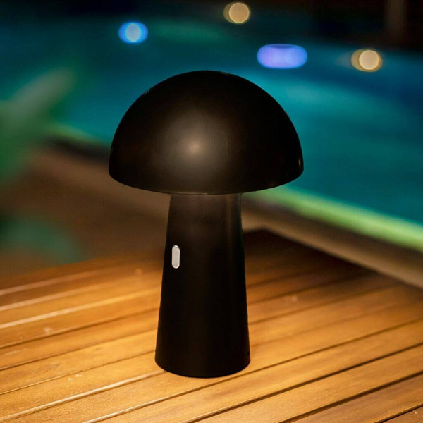 Bezprzewodowa lampka stołowa Shitake LUMSTK025NXWLNW King Home LED 7,5W 3000K IP44 grzyb czarny
