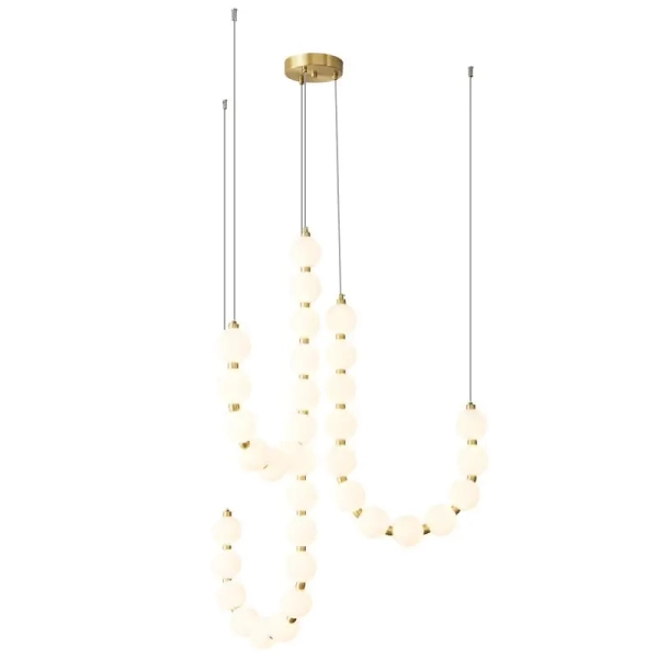Kaskadowa lampa wisząca Perla CGPERLA-H65 LED 42W 3000K kule mosiądz biała