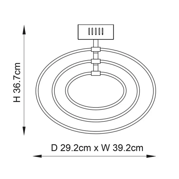 Sufitowa lampa okręgi Avali 80682 LED 24,12W 3000K czarny biały