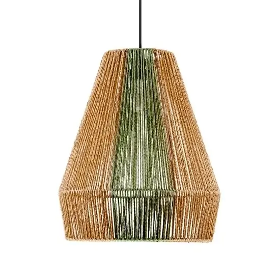 Sznurkowa lampa wisząca GRANIVO LE45348 boho drewniana brązowa