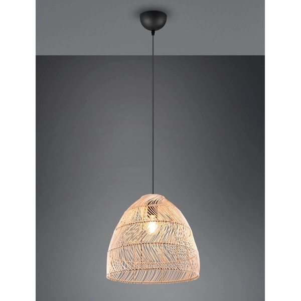 Wisząca lampa Rike R31131036 japandi eko naturalna drewniana czarna