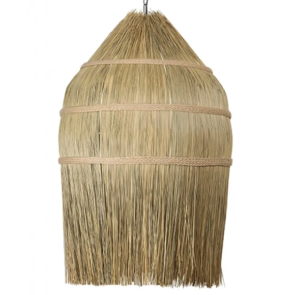 Na łańcuchu wisząca lampa 17129 naturalna słoma regulowana brązowy