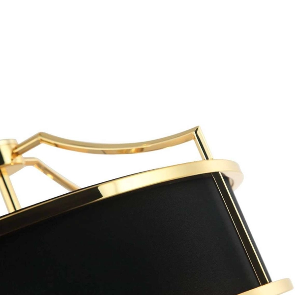 LAMPA okrągła Stanza Gold Nero S Orlicki Design wisząca OPRAWA abażurowa w stylu klasycznym czarna złota