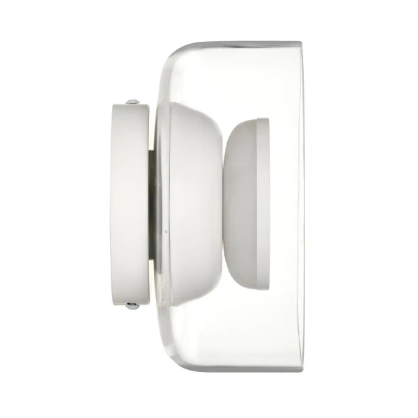 Kinkiet ścienny art deco DONUT ST-5072W biały szklany metalowy LED 6W do sypialni