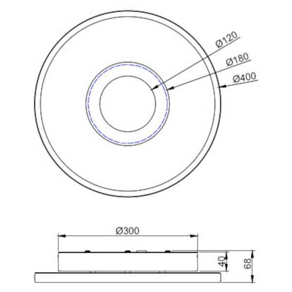 Sufitowy plafon ASCARI 680819332 LED 35W 3000K IP44 czarny biały