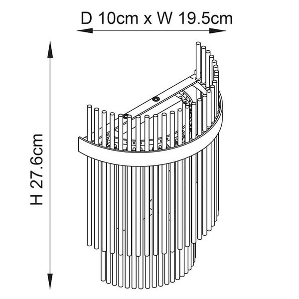 Lampa ścienna szklana Marietta 99168 do jadalni mosiądz