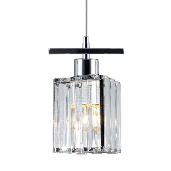 Kryształowa lampa wisząca 6791/1 8C kostka cube chrom
