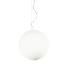 Lampa szklana wisząca Mapa biała 1xE27 42W okrągła nad wyspę kula ball 32122