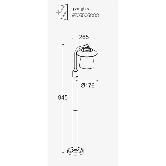 Zewnętrzna stojąca lampa Cate 7264210213 latarnia IP44 rdzawy