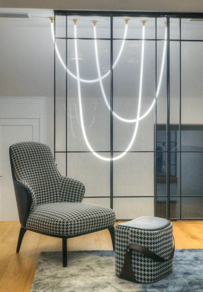 Regulowana lampa wisząca Rope LP-642/2M Smart LED 25W 2700K-6500K lina do salonu złoty biały