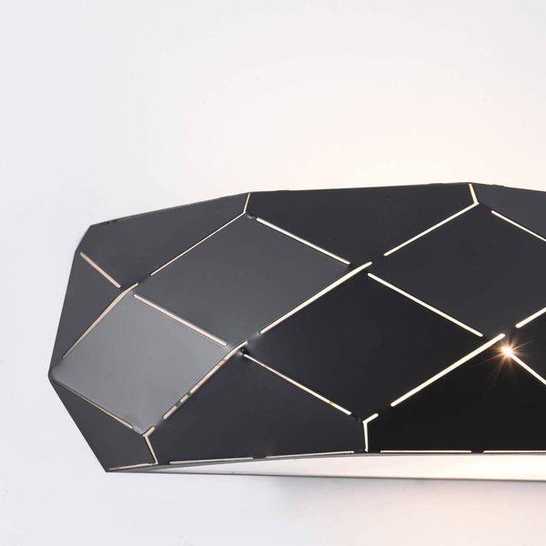 Kinkiet LAMPA ścienna REUS LP-8069/1W BK Light Prestige półokrągła OPRAWA geometryczna przyścienna czarna