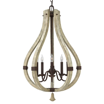 Wisząca lampa rustykalna Middlefield HK-MIDDLEFIELD5 drewniana rdzawa