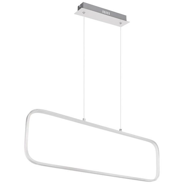 Minimalistyczna LAMPA wisząca SILLA 67262H Globo prostokątny zwis LED 24W 3000K do salonu nikiel